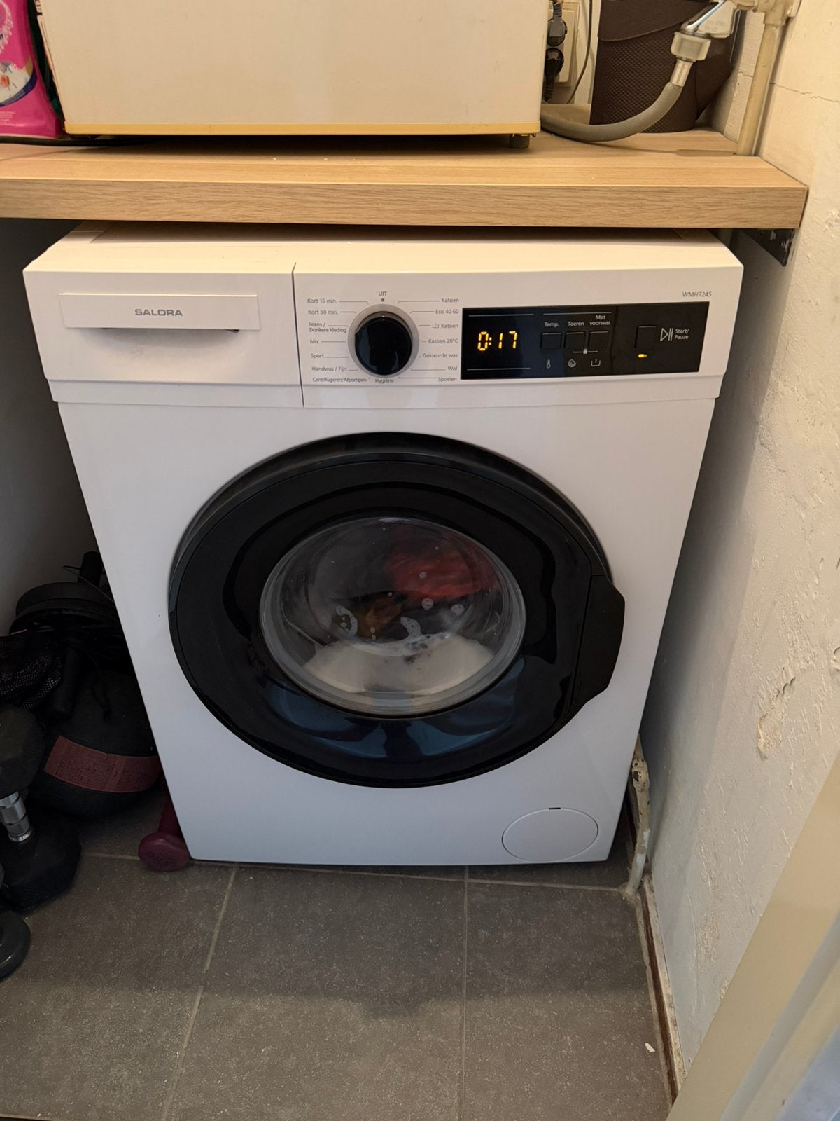 Salora wasmachine 7 kg – 1400 toeren – slechts 1 jaar oud, Ophalen, 8 tot 10 kg, 85 tot 90 cm, 1600 toeren of meer