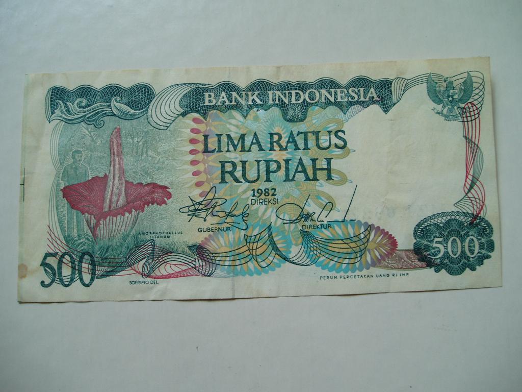 157. Indonesia, 500 rupiah 1982 Amorphophallus., Verzenden, Zuidoost-Azië, Los biljet