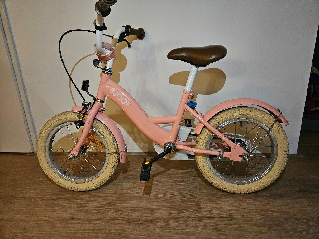 14 inch Sjoef kinderfiets, Fietsen en Brommers, Fietsen | Kinderfietsjes, Ophalen, Terugtraprem, Gebruikt, SJOEFF