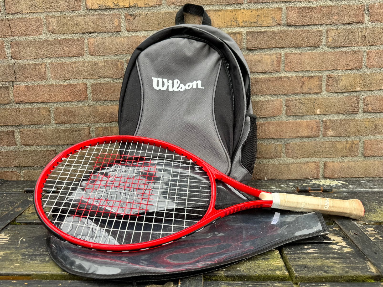 Tennisracket in ZEER GOEDE STAAT, met rugtas, Ophalen of Verzenden, Zo goed als nieuw, Racket