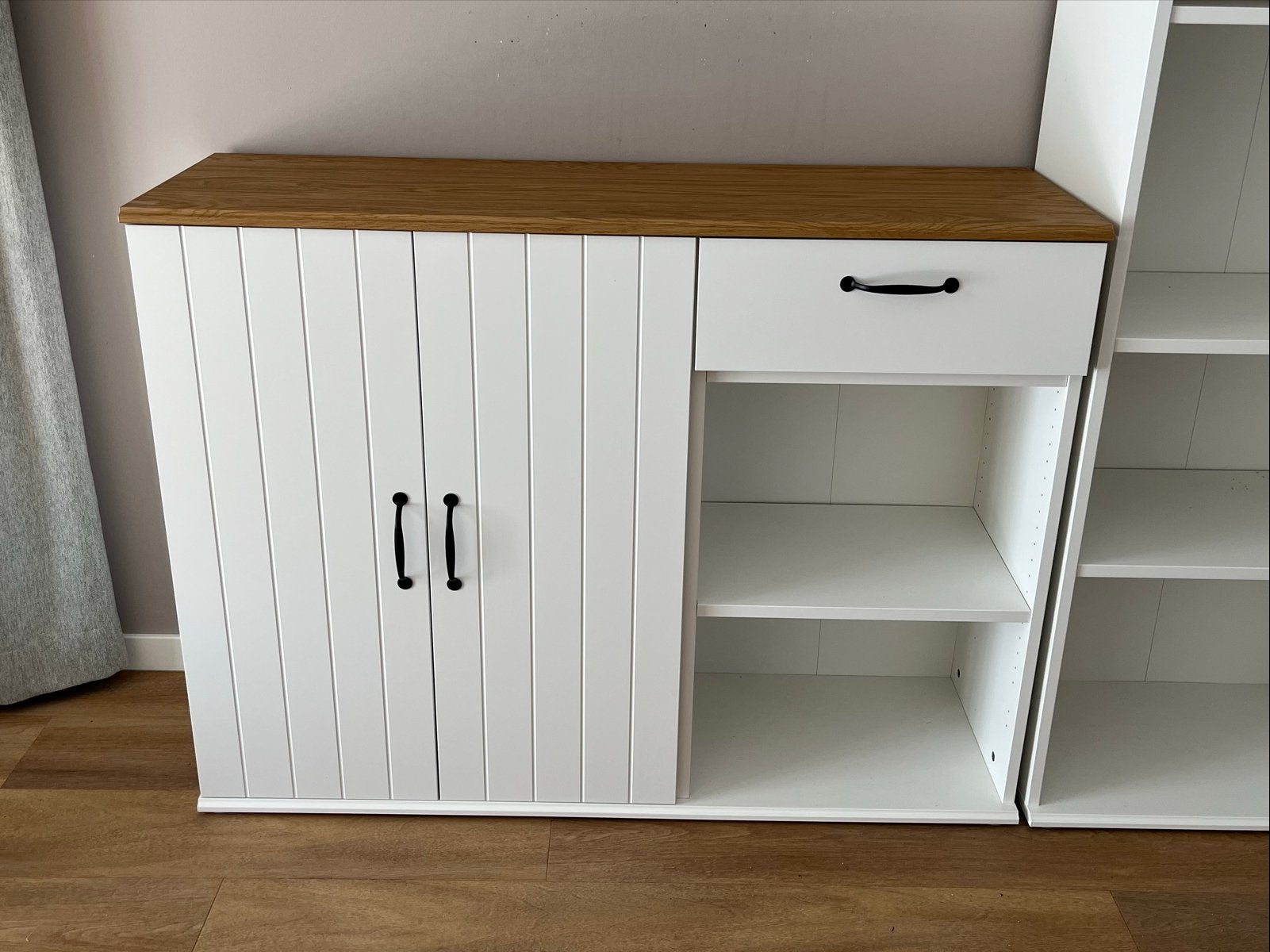 IKEA SKRUVBY Buffetkast wit 120x38x90 cm, Huis en Inrichting, Ophalen, 100 tot 150 cm, Zo goed als nieuw, Minder dan 100 cm