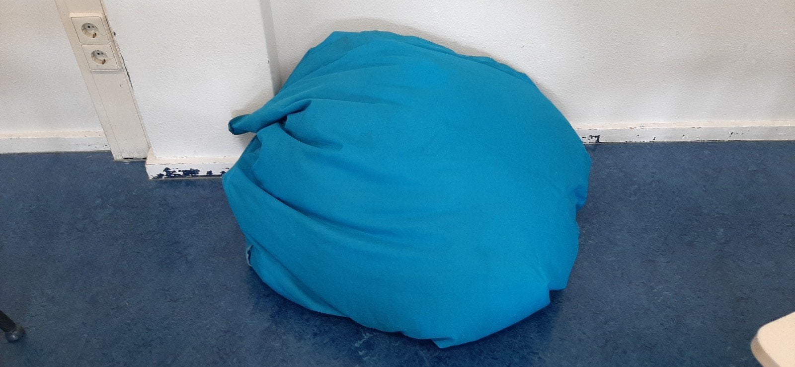 Zitzak 1,35 x 1,35 meter, gebruikt, Huis en Inrichting, Zitzakken, Ophalen, Gebruikt, Blauw, Zitzak
