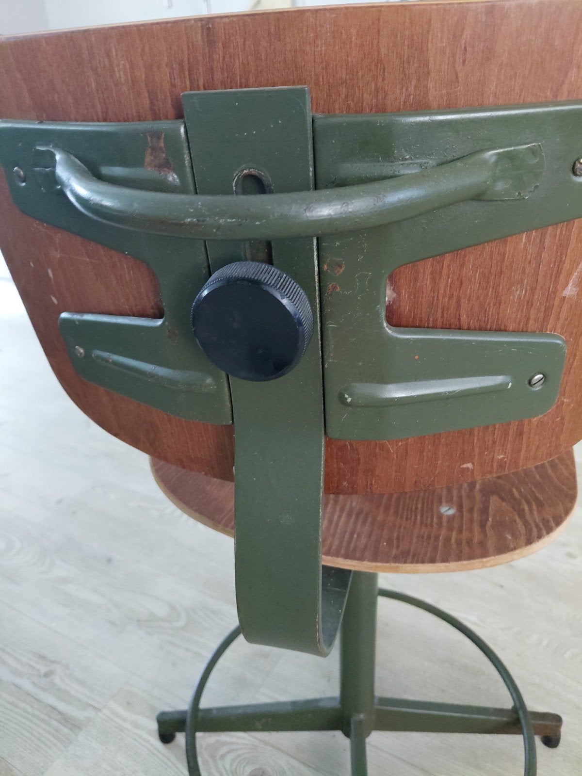 vintage bureaustoel / architectenstoel / draaistoel, Ophalen, Gebruikt, Bruin, Industrieel, Vintage