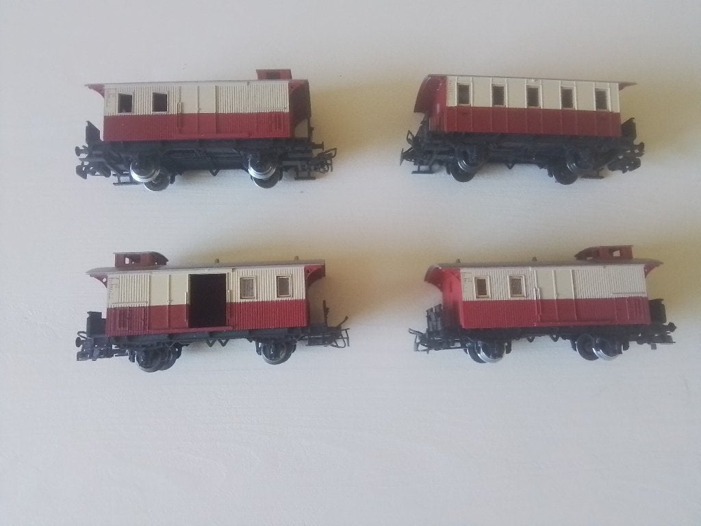 Märklin Spur HO 4 Länderbahnwaggons, Wisselstroom, Gebruikt, Verzenden, Wagon