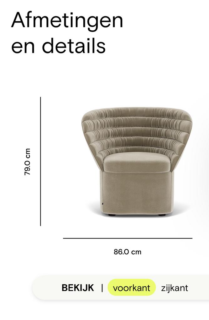 Fauteuil met poef merk Fest serie Phoebe, Ophalen, 75 tot 100 cm, Zo goed als nieuw, 75 tot 100 cm