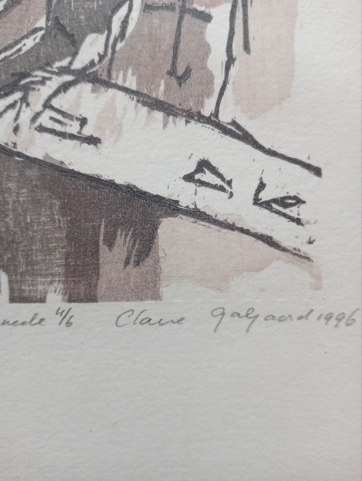 Claire Galjaard Houtsnede 4/6 'Den Lesten Weg' 1996, Ophalen of Verzenden
