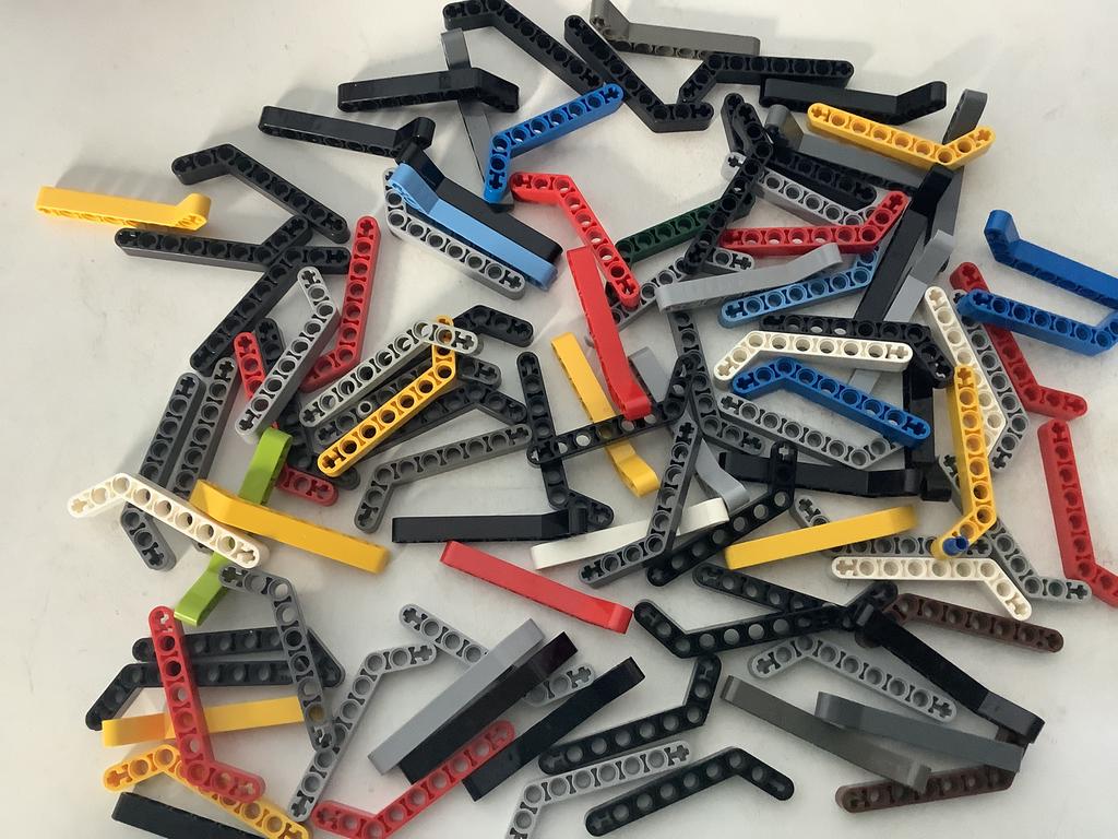 Lego technic hefarm 1x9 dik gebogen 7-3, Ophalen of Verzenden, Gebruikt, Losse stenen, Lego