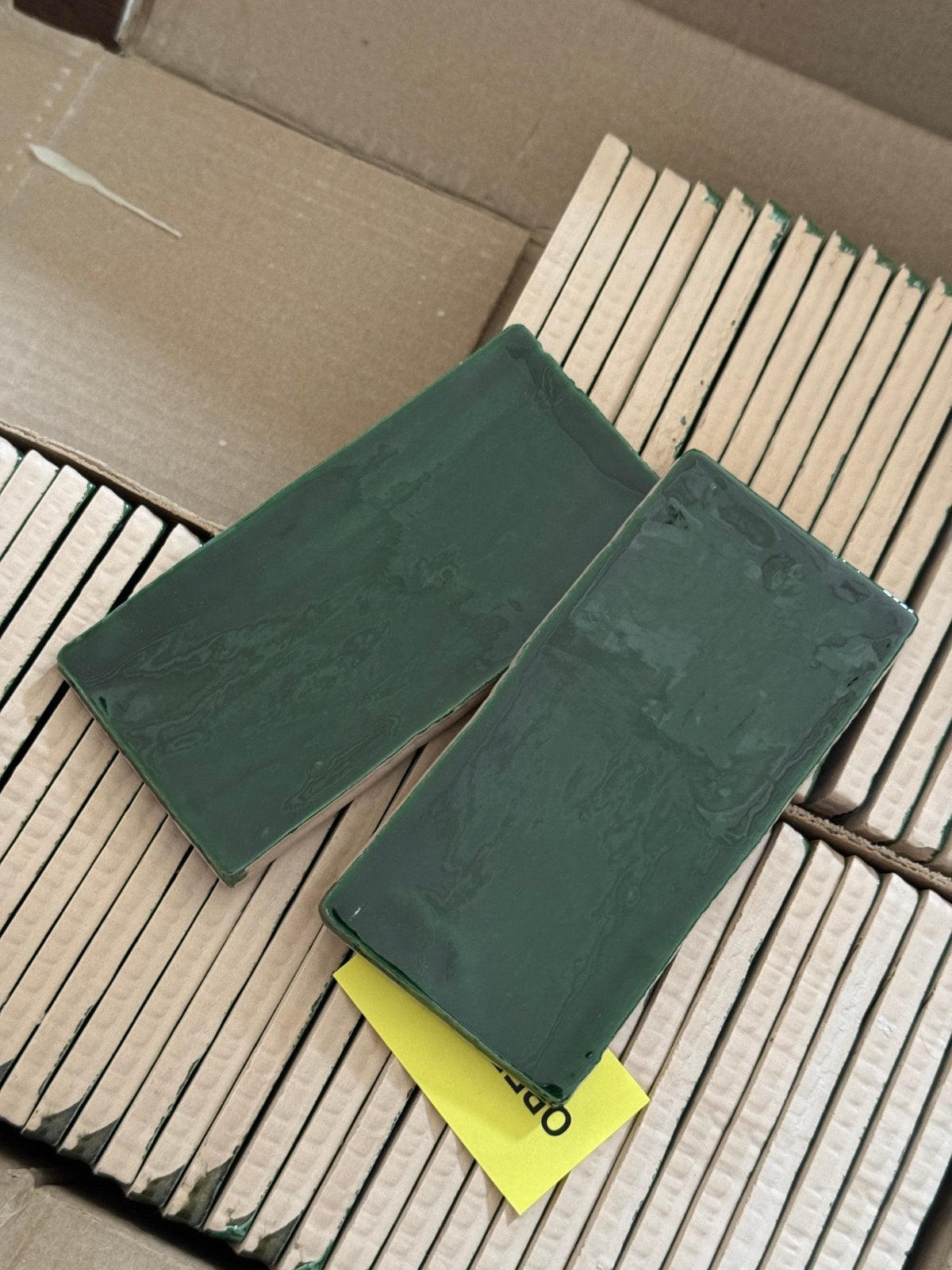 Spaanse handgemaakte tegeltjes groen 7,5x15 cm, Ophalen, Nieuw, Minder dan 20 cm, Minder dan 20 cm