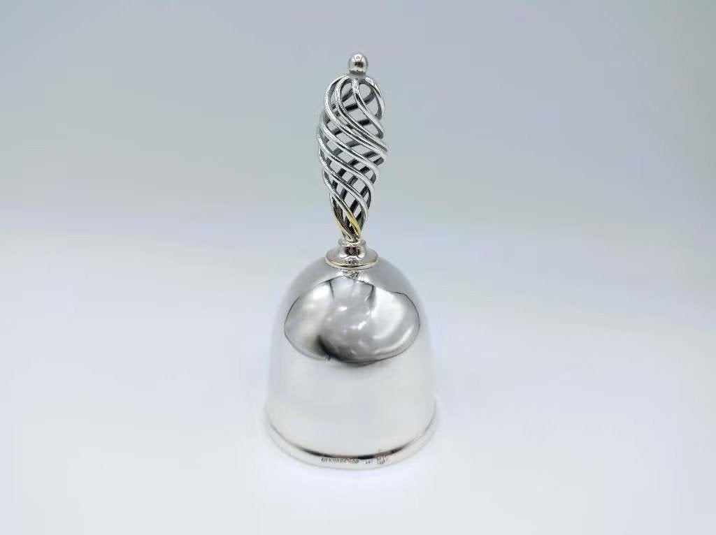 Verzilverde tafelbel, H. Jensen, Denemarken, ca. 1968, Verzenden, Zilver