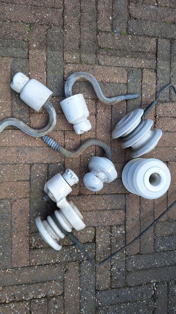 Vintage porseleinen isolatoren - diverse maten, Ophalen