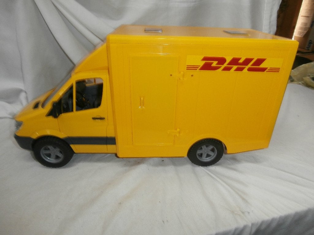 Bruder Mercedes Sprinter DHL bus met palletkar en pallet, Kinderen en Baby's, Speelgoed | Speelgoedvoertuigen, Ophalen, Zo goed als nieuw