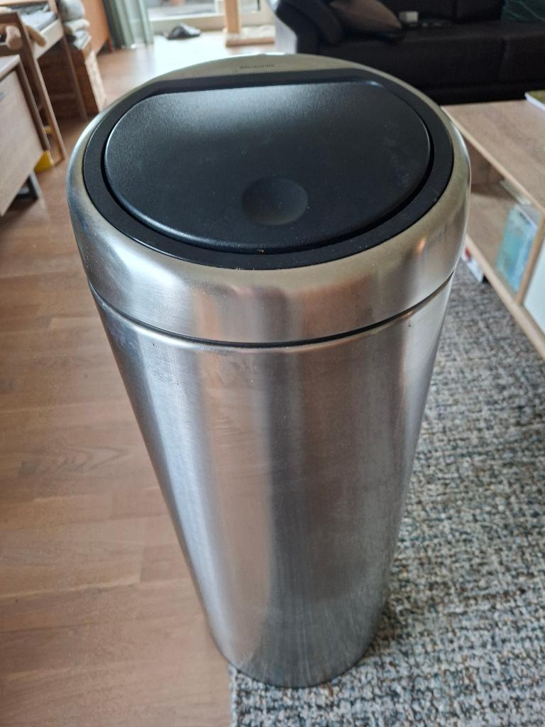 brabantia touch bin afvalemmer, Ophalen, Gebruikt, 50 tot 75 cm, Rvs