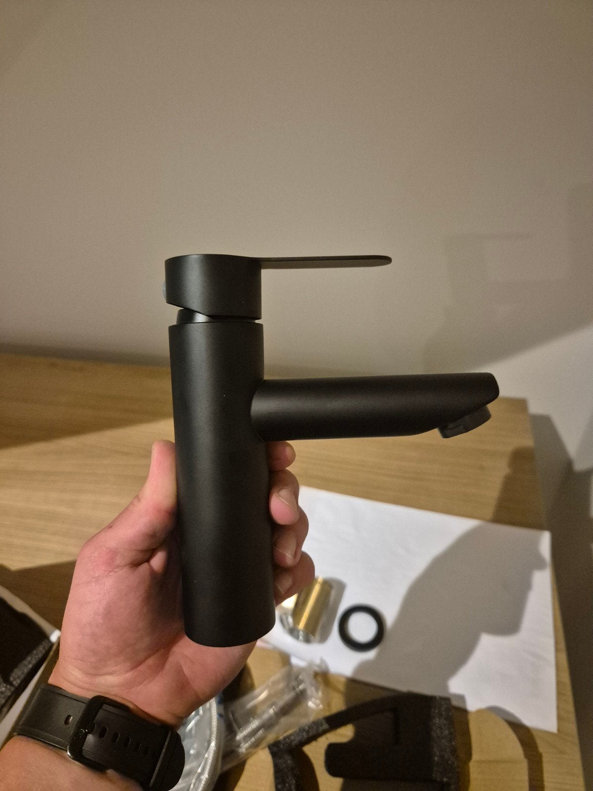 2 Nieuwe Mat Zwarte Badkranen - Modern Design, Ophalen of Verzenden, Nieuw, Kraan