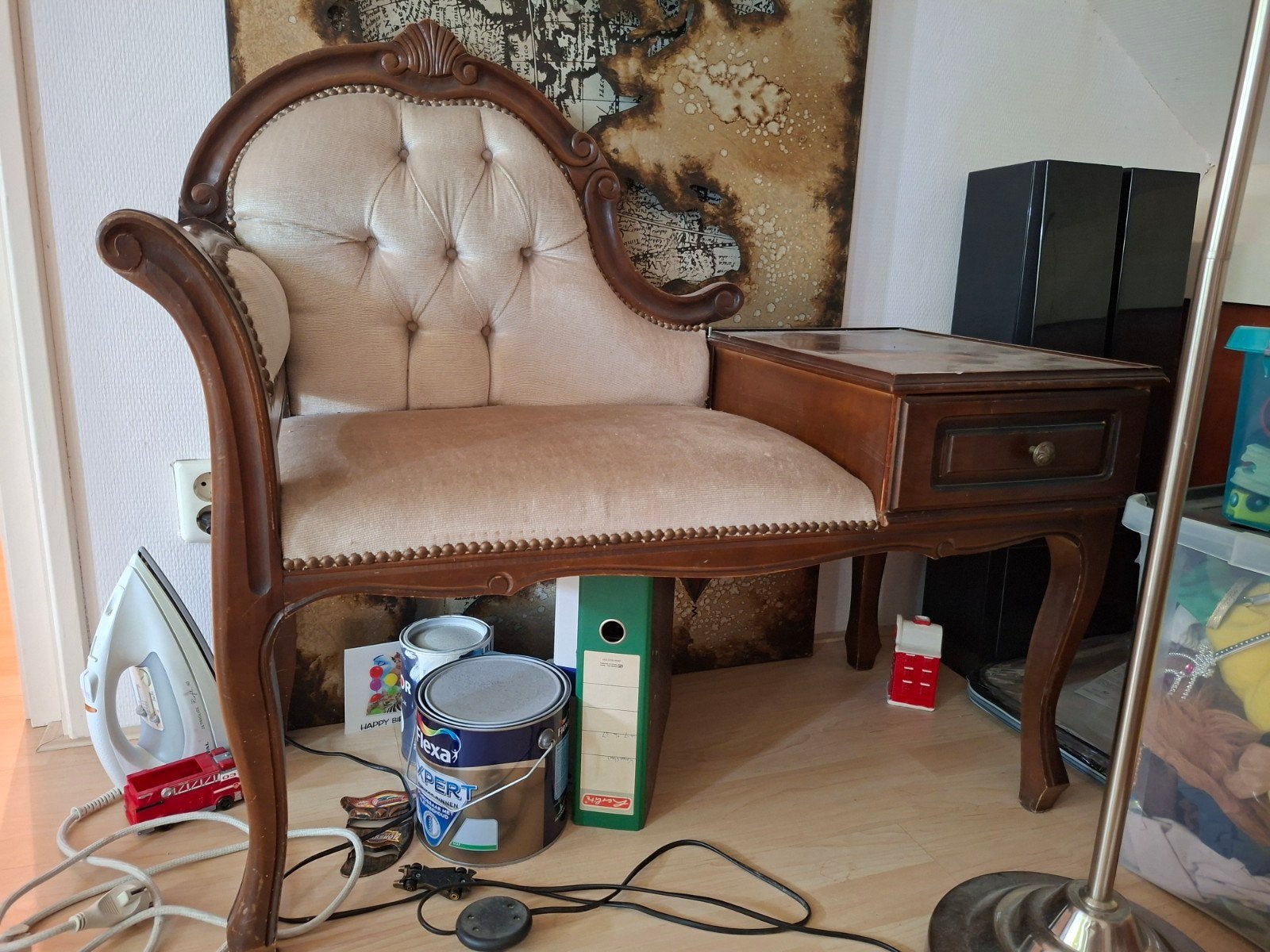 antiek telefoontafeltje haltafeltje, Ophalen