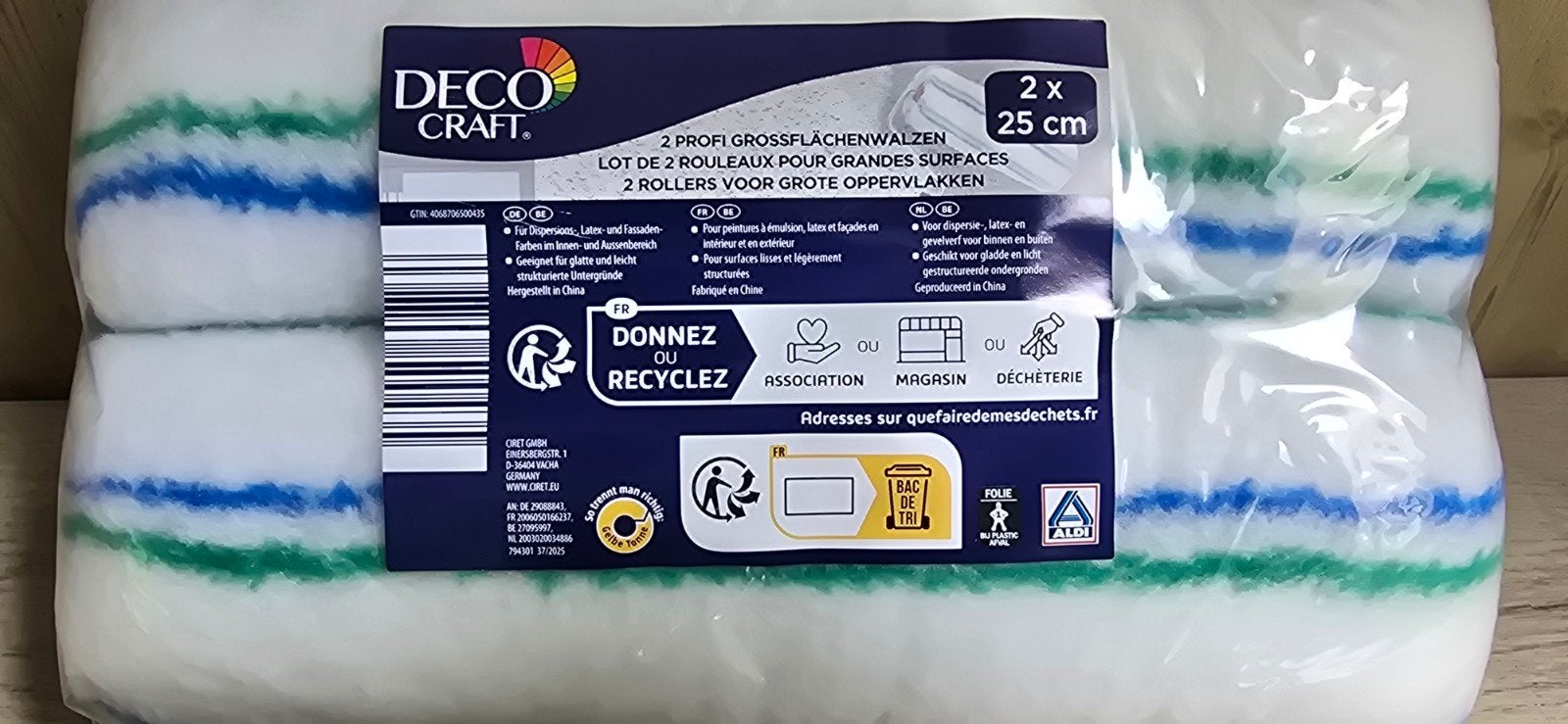 Deco Craft Verfrollers 2x 25 cm voor Grote Oppervlakken, Ophalen of Verzenden, Nieuw, Verfroller