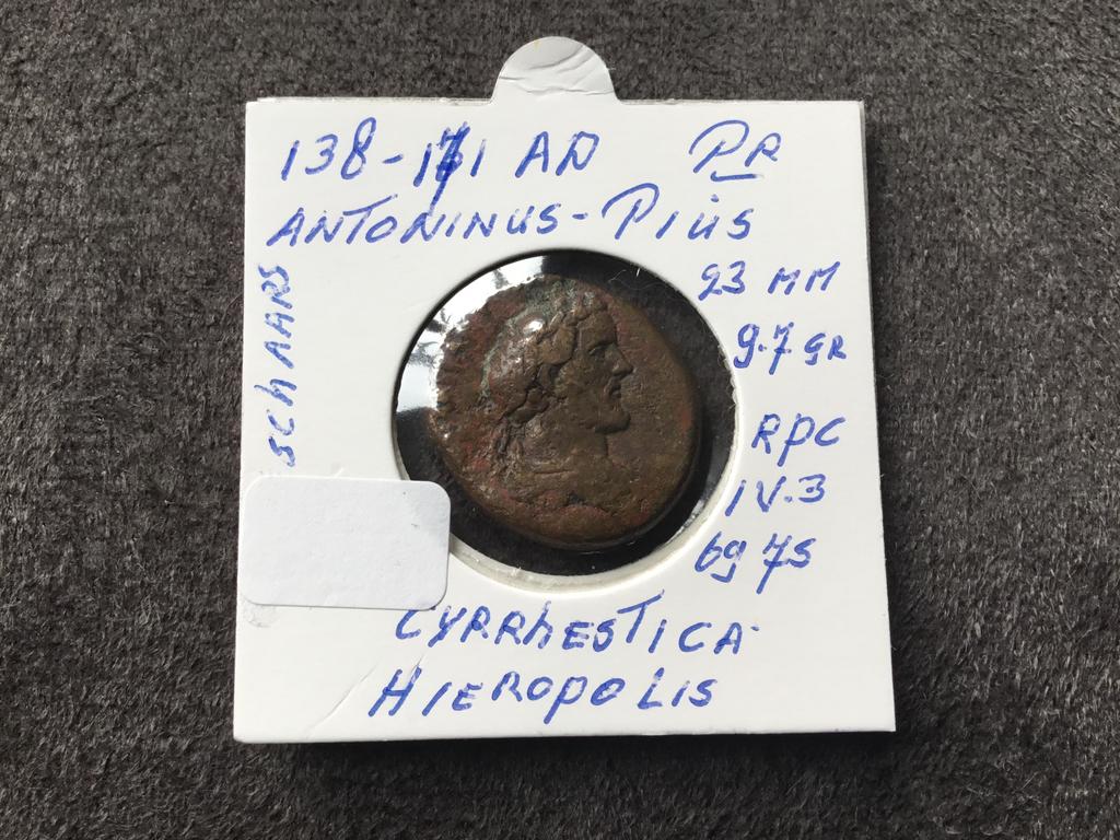 Romeinse munt 138-171 Antoninus Pius bodemvondsten, Ophalen of Verzenden, Vóór koninkrijk, Overige waardes, Losse munt