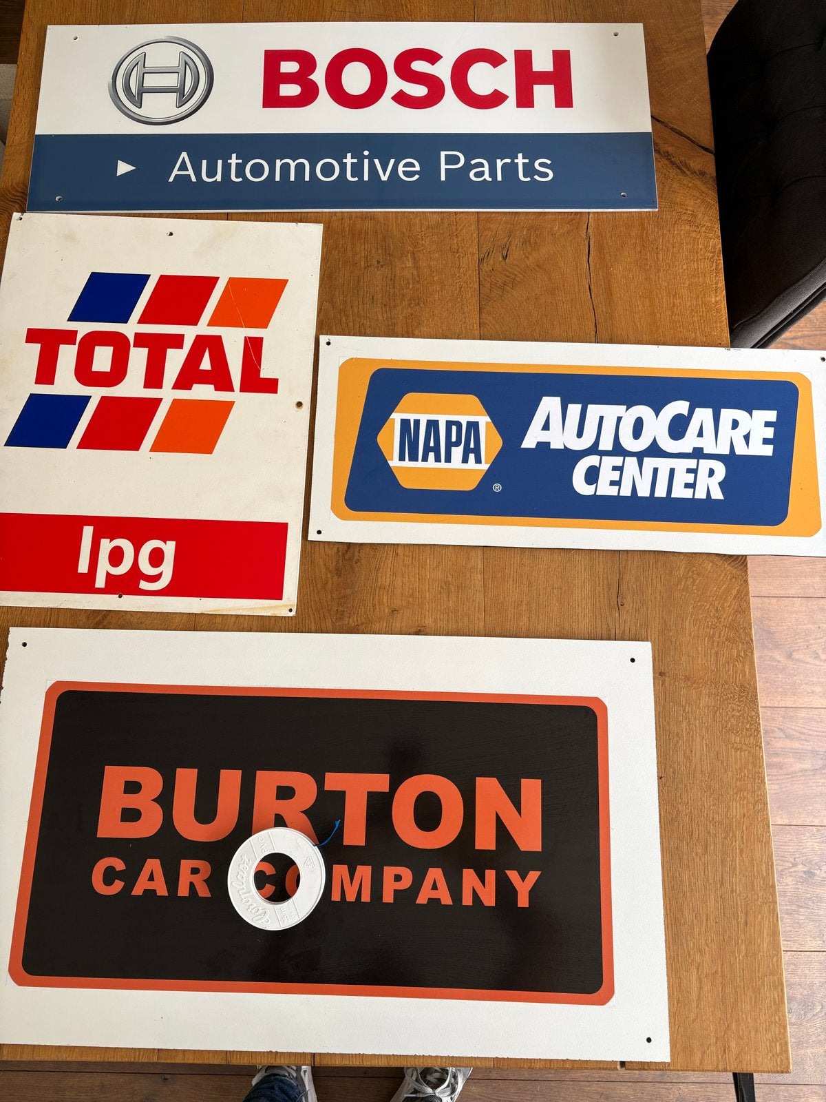 Vintage Reclameborden: Bosch, Total, Napa, Burton, Ophalen of Verzenden