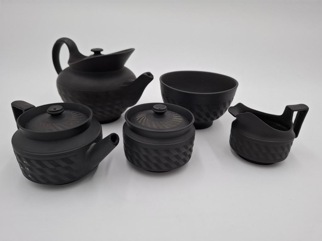 Zeldzaam Hackwood& co basalt rouwservies ca. 1827, Ophalen of Verzenden