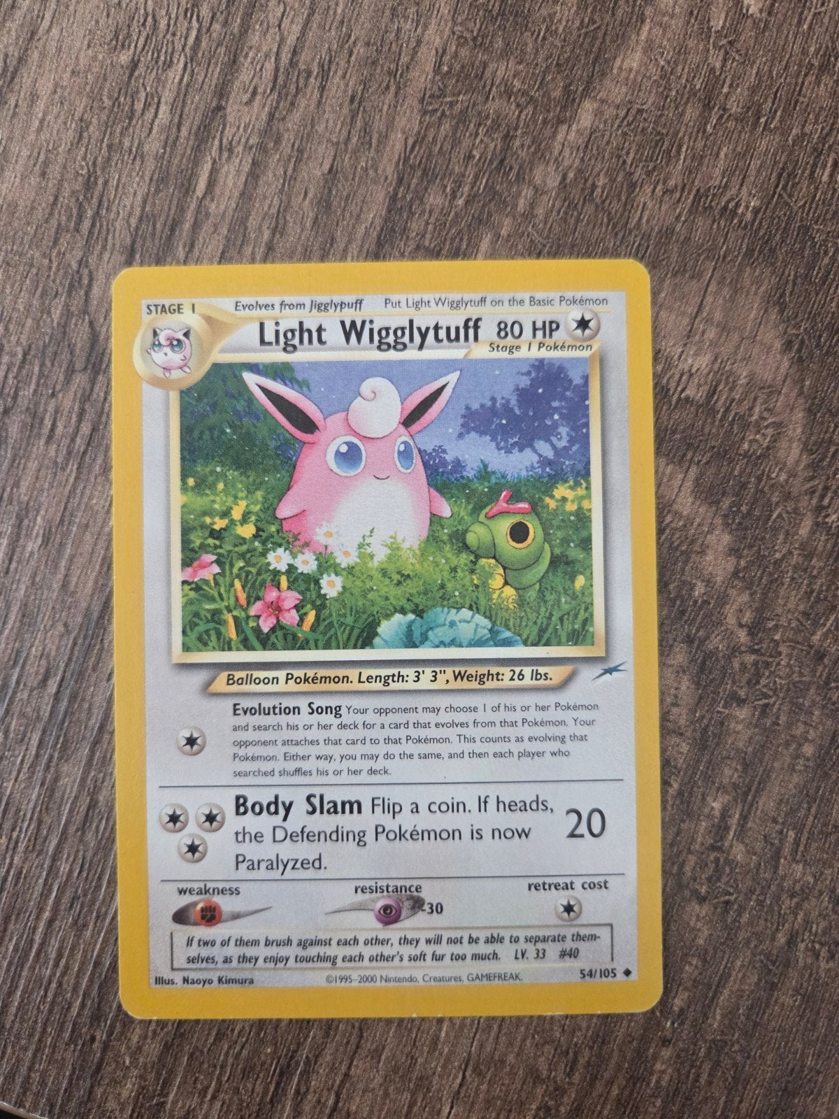 Light Wigglytuff Pokémon Kaart (Neo Destiny 54/105), Ophalen of Verzenden, Gebruikt, Losse kaart
