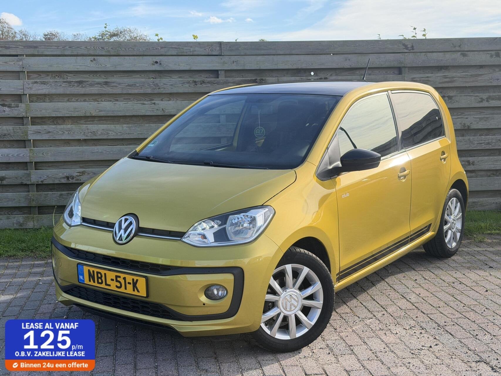 Volkswagen Up! 1.0 BMT Club up! Stoelverw. Clima, Voorwielaandrijving, Gebruikt, Geel, 3 cilinders