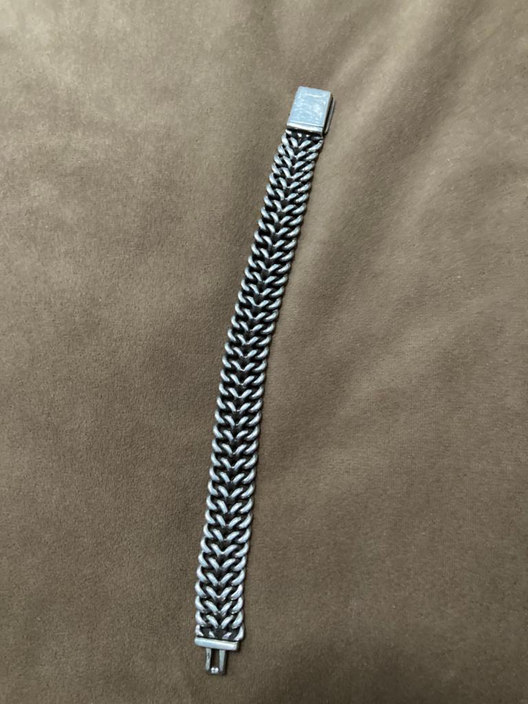 Zilveren heren armband, Ophalen of Verzenden, Gebruikt, Zilver, Zilver