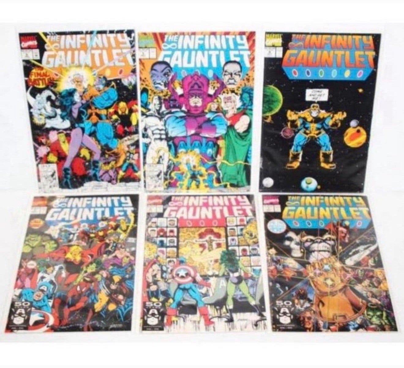 The Infinity Gauntlet #1-6 comics Near Mint Jim Starlin 1991, Amerika, Complete serie of reeks, Ophalen of Verzenden, Zo goed als nieuw