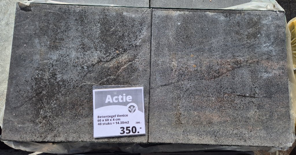 Tuintegel Venice (rots) 60x60x4cm 40st., Tuin en Terras, Ophalen of Verzenden, Zo goed als nieuw, 10 m² of meer, Beton