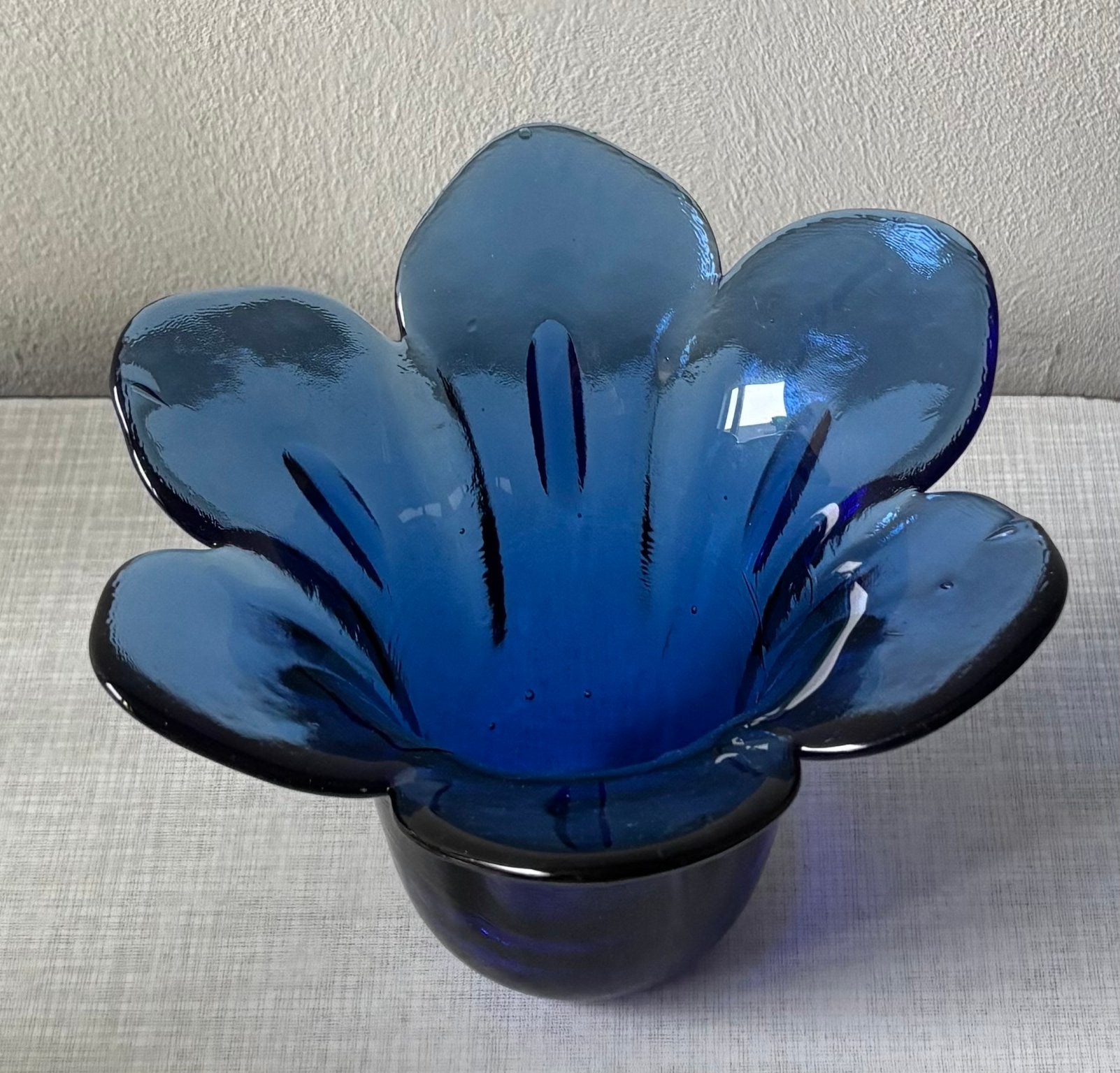 Waxinelichthouder bloembakje blauw bloem, Ophalen