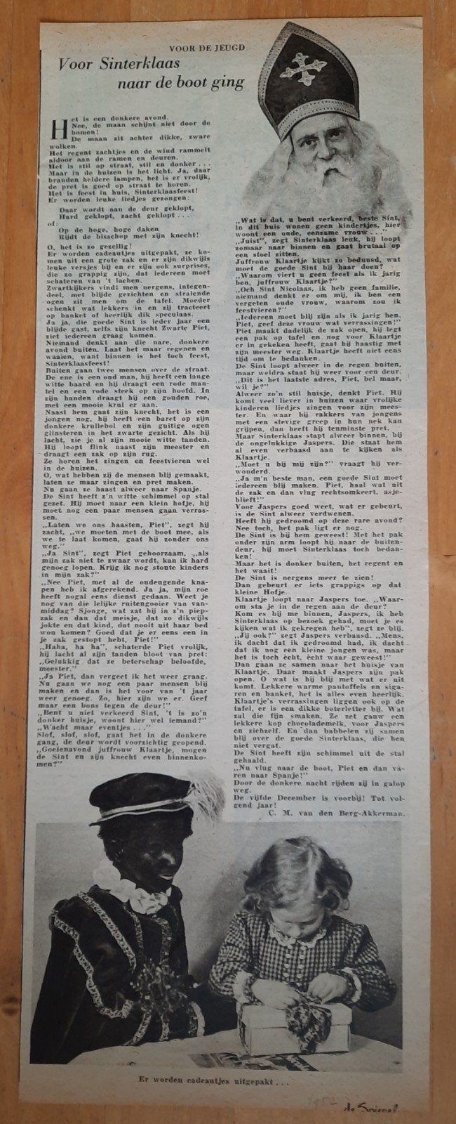 'Voor Sinterklaas naar de boot ging' - uit Tijdschrift 1952, Ophalen of Verzenden, 1940 tot 1960, Knipsel(s)