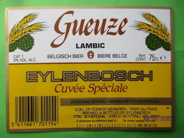 bieretiket Belgie 3-5 (i20) eylenbosch, Ophalen of Verzenden, Gebruikt, Overige typen, Overige merken