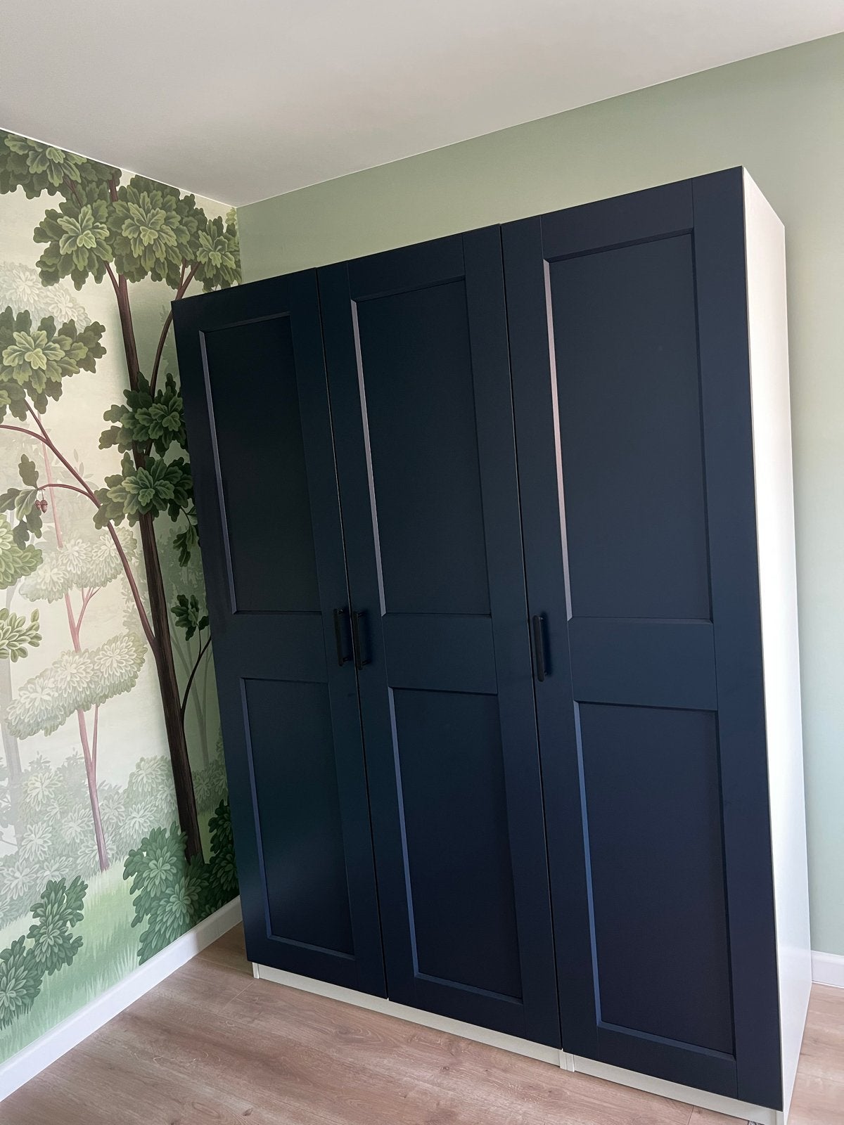 3x Ikea Grimo deur donkerblauw met zwarte handgrepen, 195cm, Ophalen, Gebruikt, Binnendeur, Minder dan 200 cm