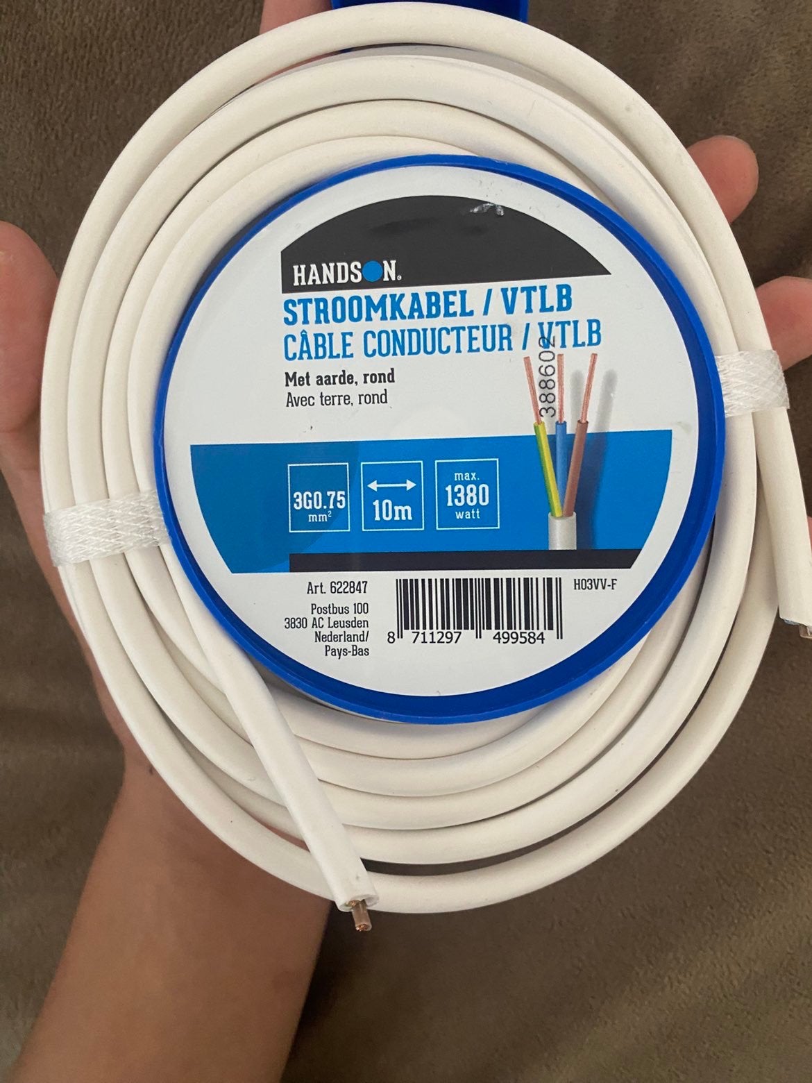 Stroomkabel 10 meter van karwei, Doe-het-zelf en Verbouw, Verf, Beits en Lak, Ophalen of Verzenden, Zo goed als nieuw