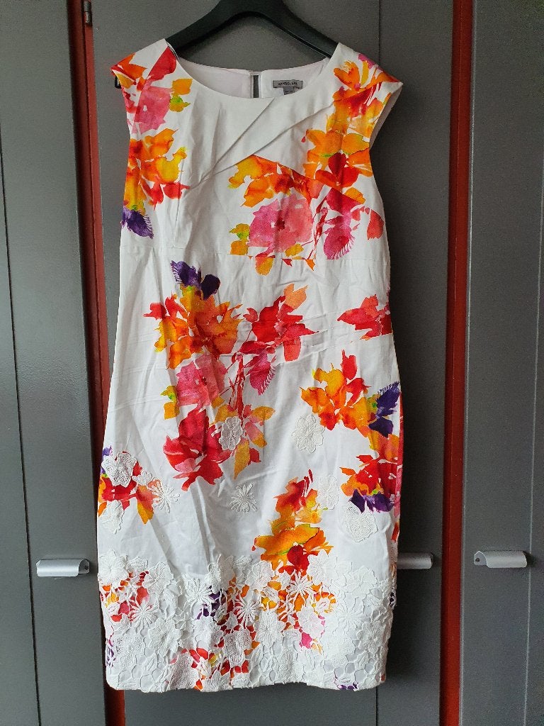 Bandolera bloemenjurk wit XL – kant detail, Wit, Maat 46/48 (XL) of groter, Ophalen of Verzenden, Zo goed als nieuw