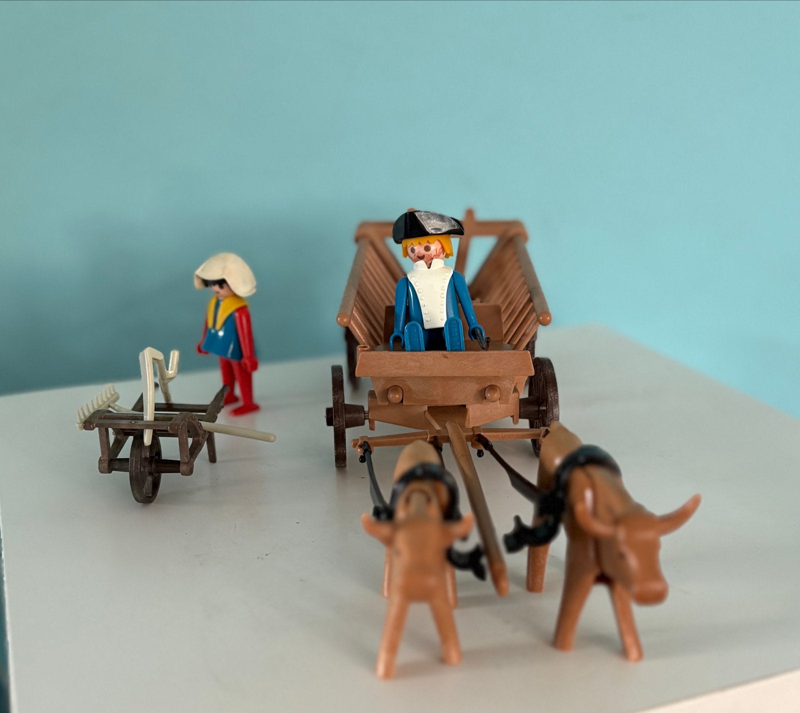 Playmobil 3503 Ossenwagen met boer en boerin, Gebruikt, Complete set, Voertuig, Historisch