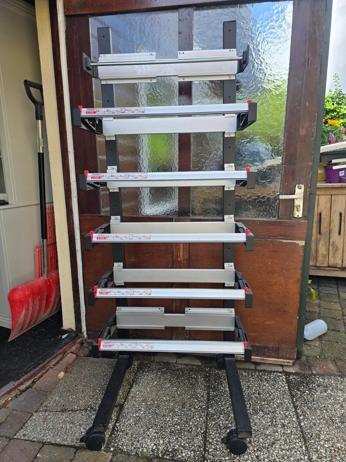 Professioneel Legro aluminium ladder-/materiaalrek, Ophalen