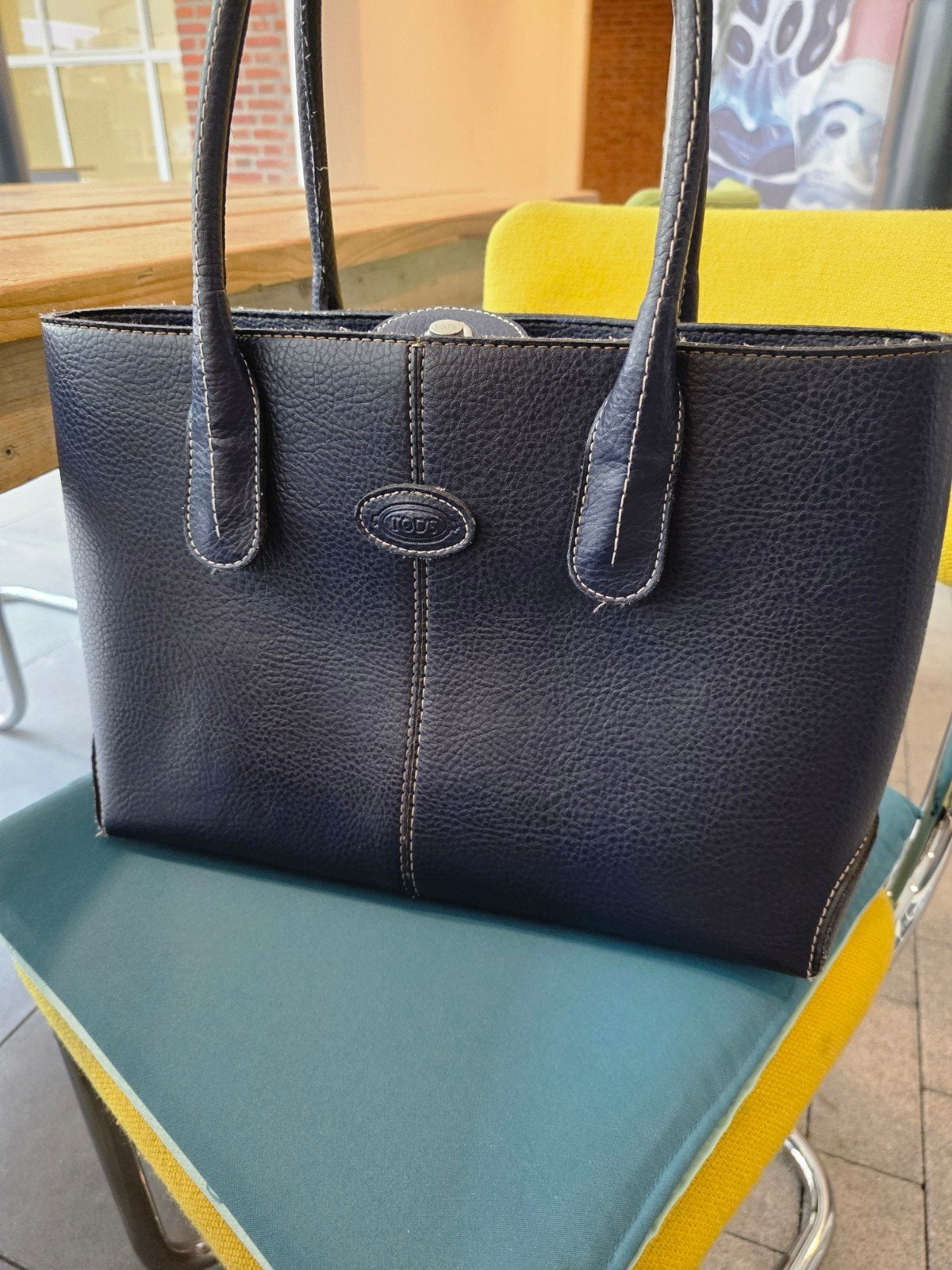 Tod's Lederen Handtas / Tote Bag – Donkerblauw, Ophalen of Verzenden, Blauw, Handtas