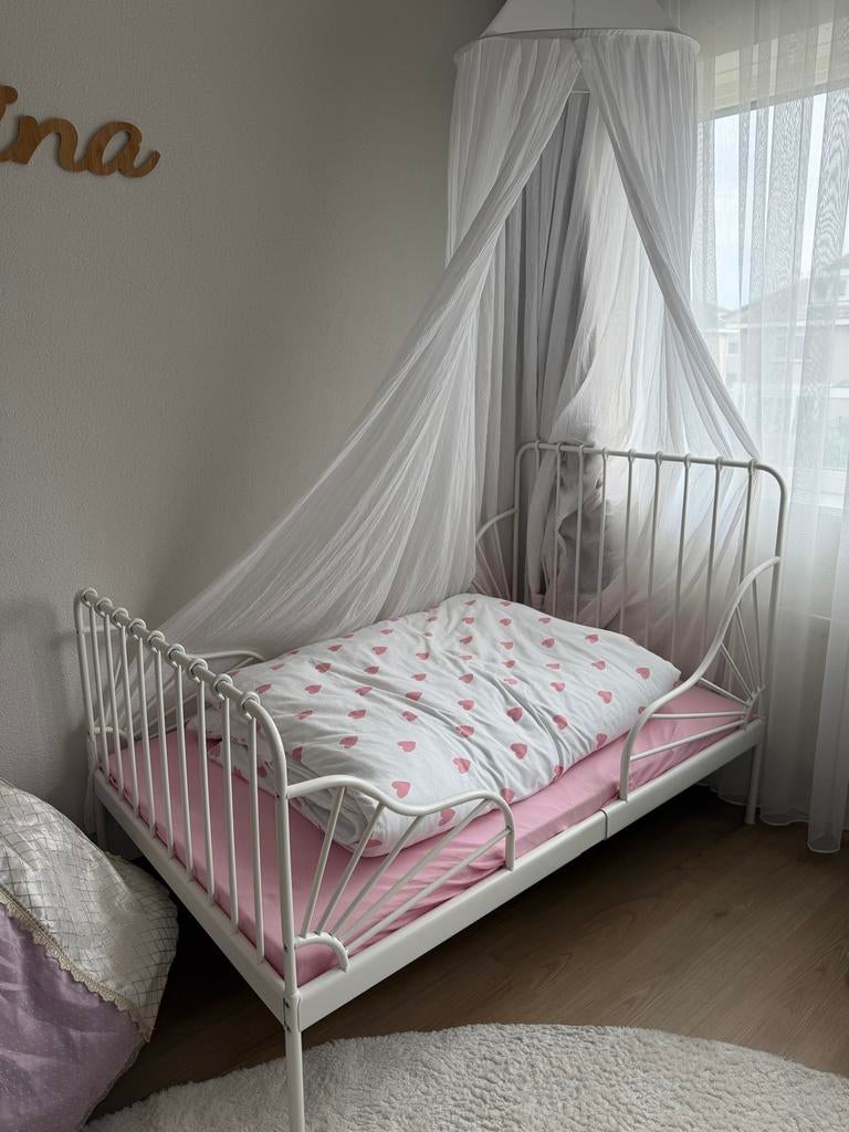 Wit kinderbed, Gebruikt, 70 tot 85 cm, Ophalen of Verzenden, Lattenbodem