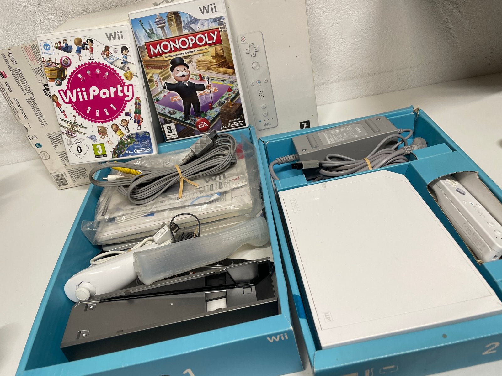 Nintendo Wii console met Wii Party en Monopoly, Spelcomputers en Games, Ophalen of Verzenden, Gebruikt