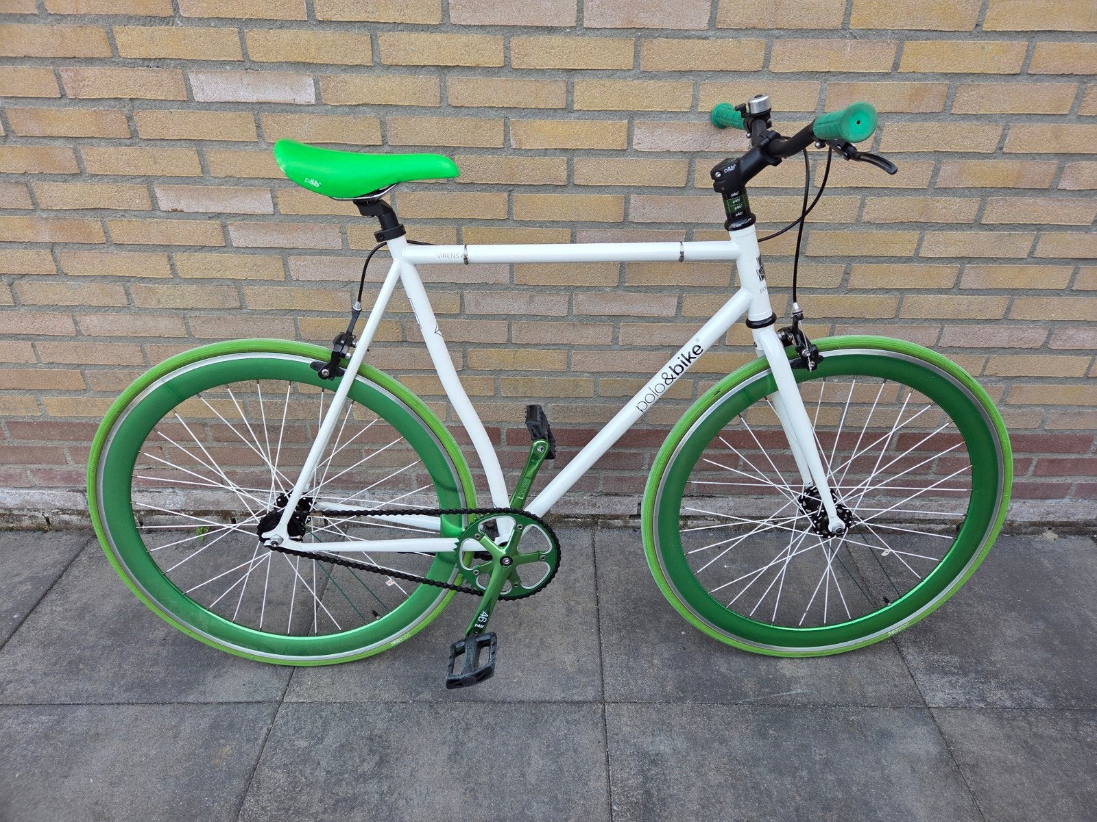 Polo & Bike Fixie Fiets - Wit/Groen, Zo goed als nieuw, Fietsen en Brommers, Ophalen, Zo goed als nieuw, Overige merken