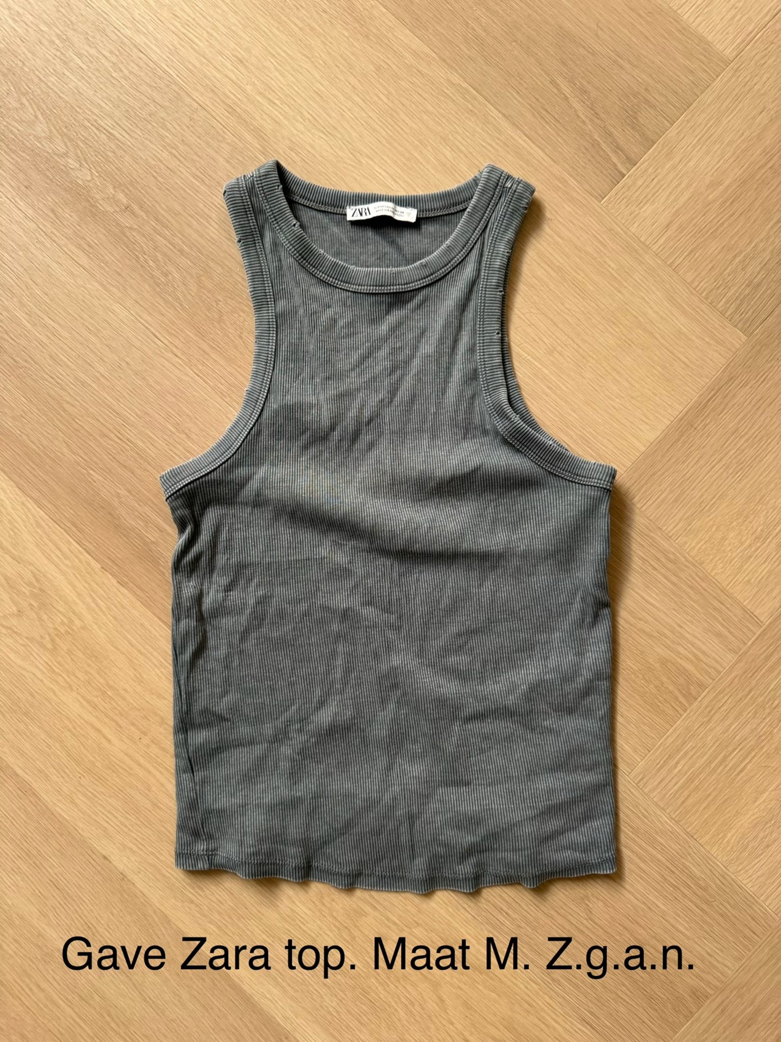 Zara geribbelde top - Maat M - Zo goed als nieuw, Kleding | Dames, Maat 38/40 (M), Ophalen of Verzenden, Zo goed als nieuw, Zonder mouw
