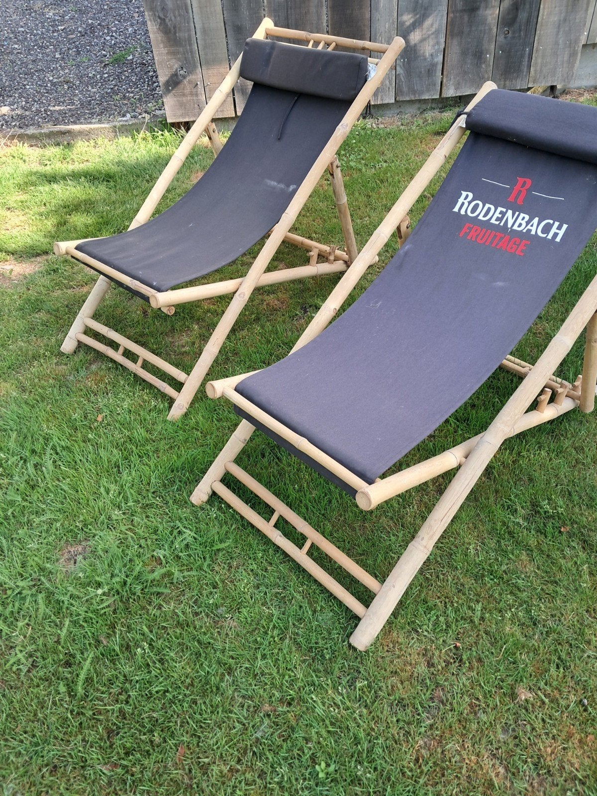 Twee stuks  strandstoel van bamboe, Ophalen, Rotan