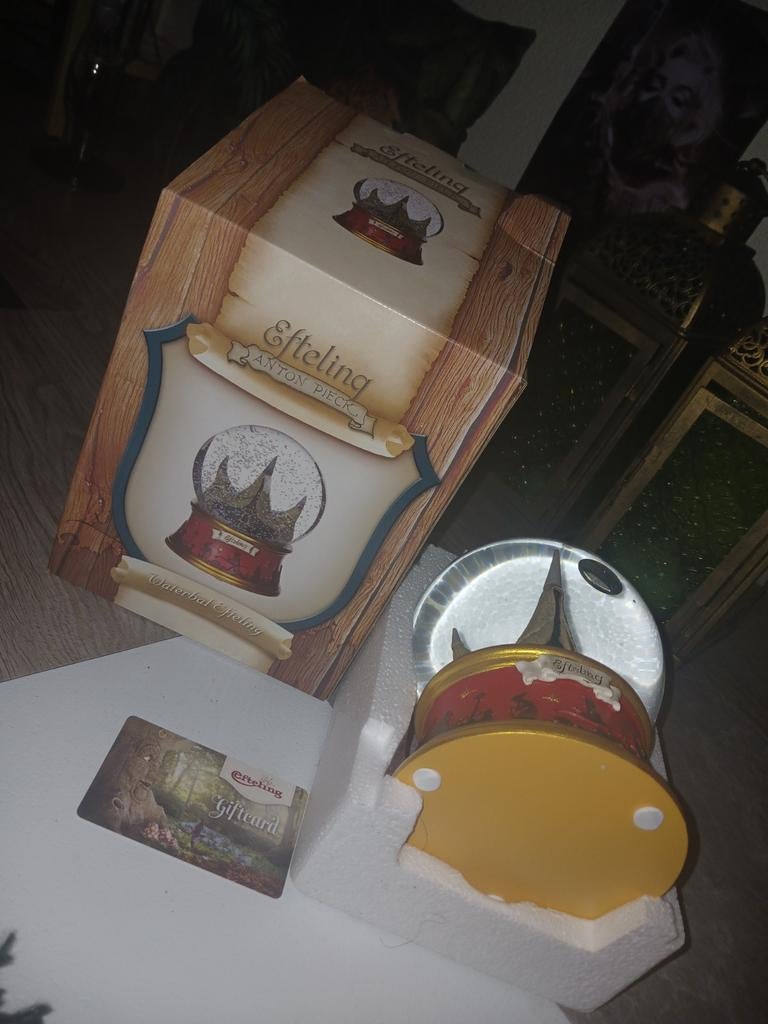 Efteling glazen water/glitterbol nieuw inc cadeau kaart, Ophalen of Verzenden, Nieuw, Beeldje of Poppetje