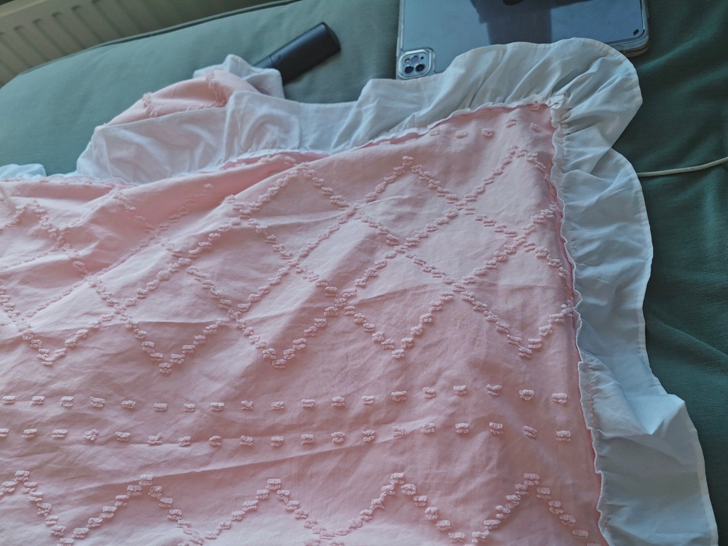 Leuke roze beddengoed set, Gebruikt, Dekbedovertrek, Tweepersoons, Ophalen of Verzenden