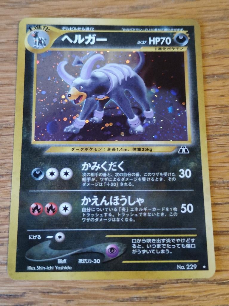 Houndoom N2 holo 229 crossing the ruins, Ophalen of Verzenden, Zo goed als nieuw, Losse kaart, Foil