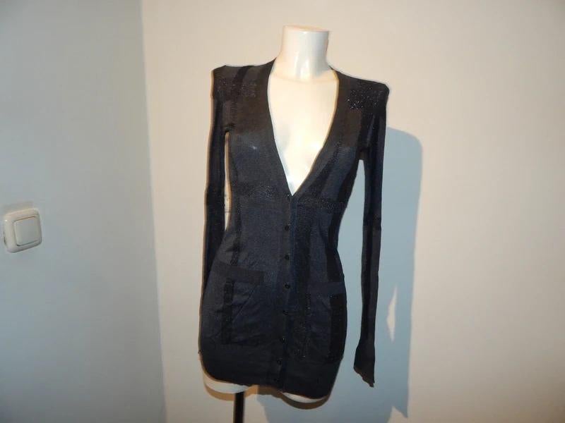 Burberry zijde vest breisel grote ruiten glinster metal stof