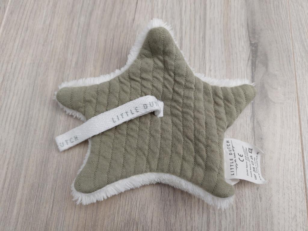 Knuffel knuffeldoekje little dutch groen ster olive K8694, Ophalen of Verzenden, Zo goed als nieuw, Overige typen