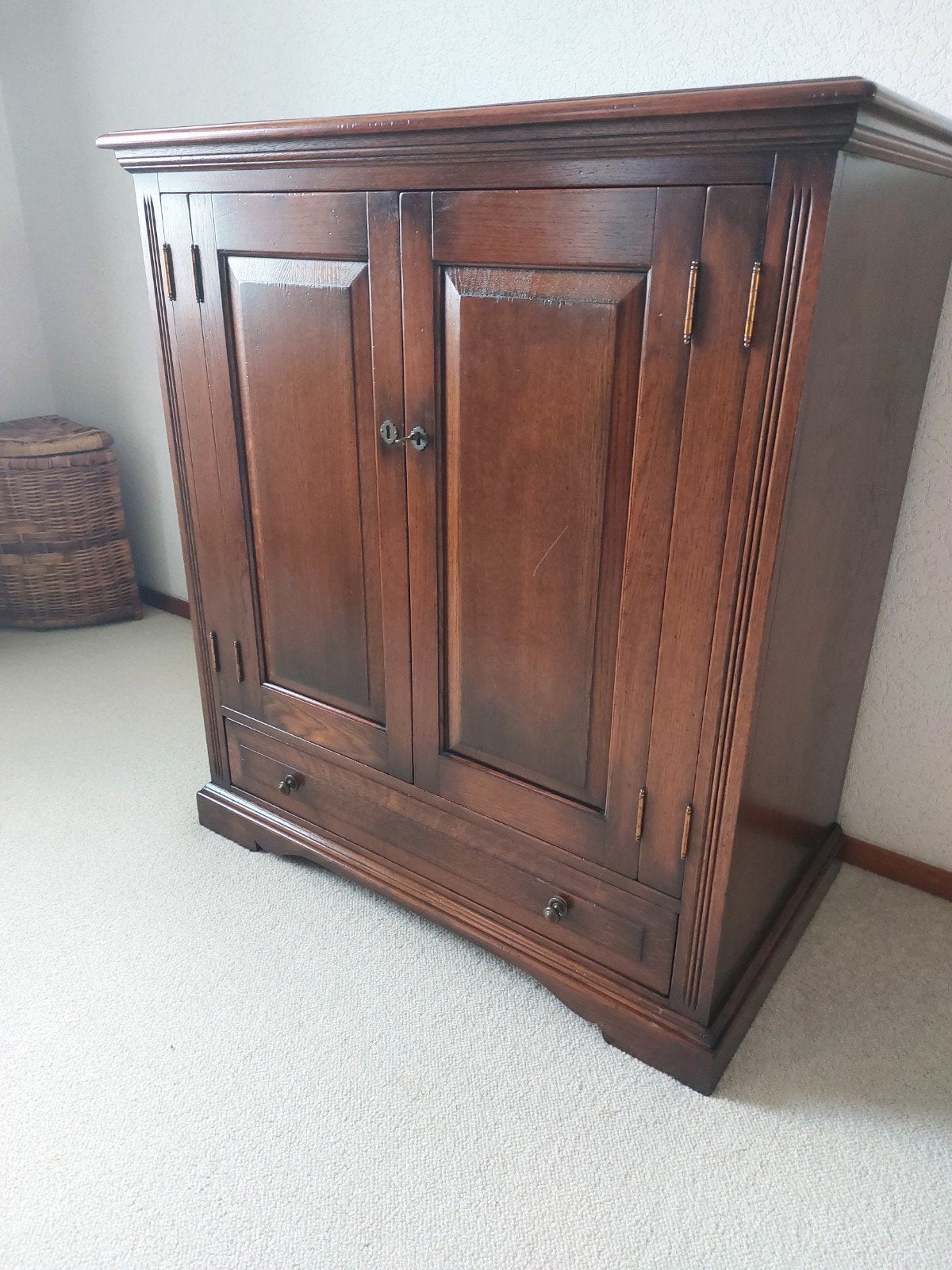 TV kast, Ophalen, Gebruikt, 100 tot 150 cm, Eikenhout