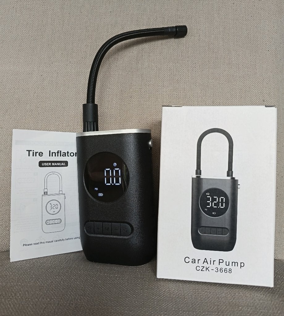 Draadloze Luchtpomp 4000mAh Auto Fiets met LED, Ophalen of Verzenden, Drukmeter, Nieuw