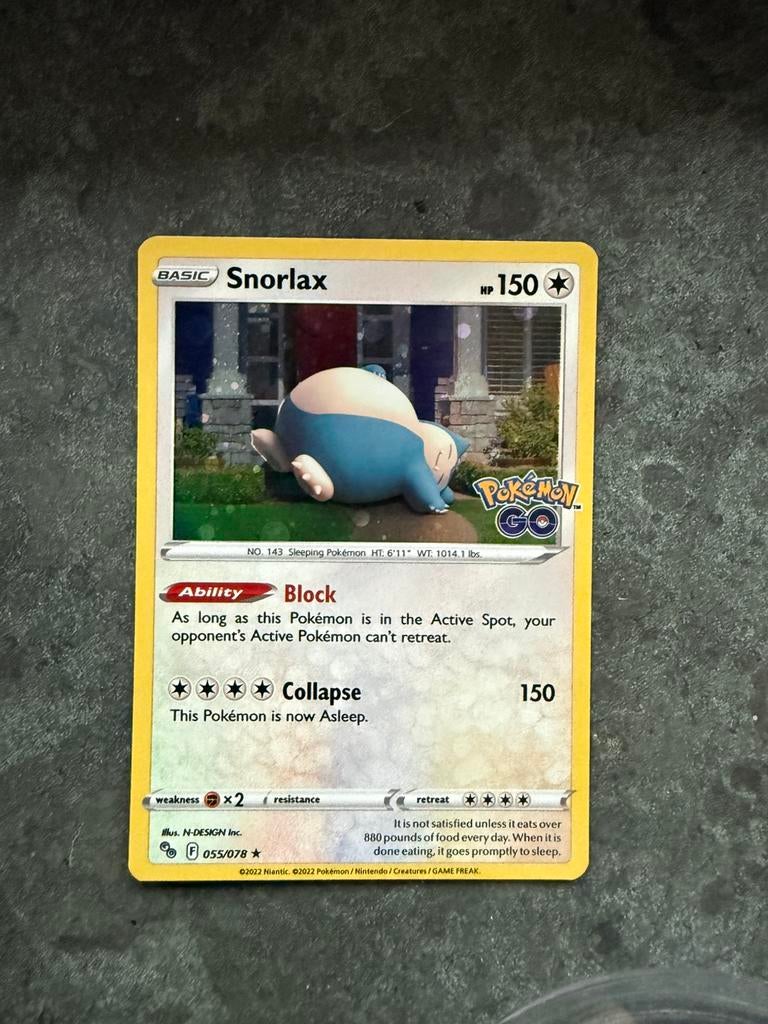 Snorlax (PGO 055) Pokémon kaart, Ophalen of Verzenden, Nieuw, Losse kaart