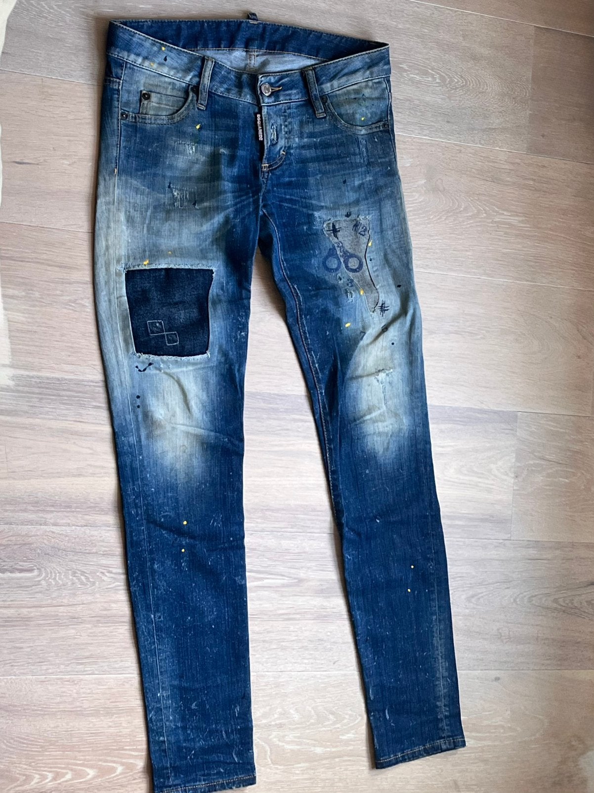 Unieke Dsquared2 skinny jeans uit de collectie van 2014, Verzenden, Zo goed als nieuw, Blauw, W28 - W29 (confectie 36)